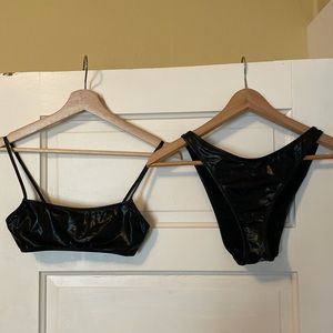 Black latex swim set. Pacsun. Size s.
